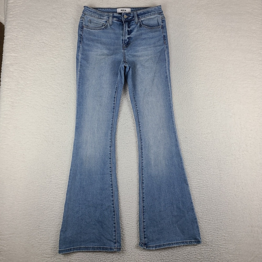 Mica Los Angeles Jeans Womens 28x33 Blue‎ Flared Leg Light Wash Denim